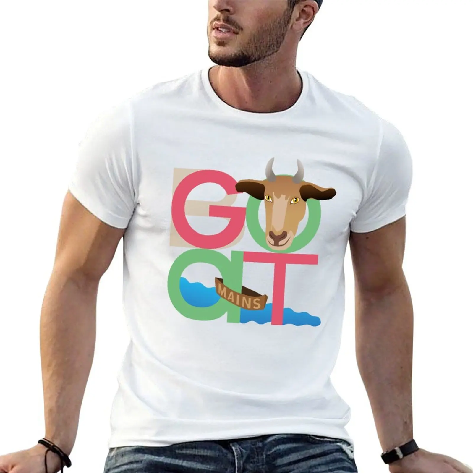 

goats in the boats T-Shirt mens graphic t shirts printed t shirts for man anime tshirt T-shirt