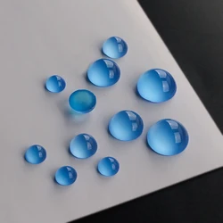 10pcs Blue Imitation Agate Crystal Ring Face Resin Cat Eye Round Patch Diy Accessories Antique Inlay Handmade Material