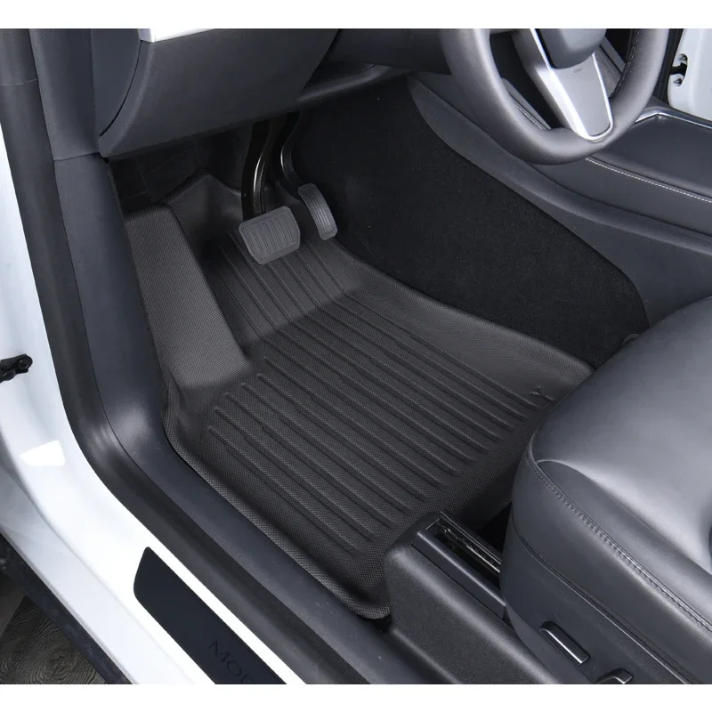 BEVO For Tesla 2020-2024 Model Y Floor Mat with Carpet All Weather Waterproof Trunk Cargo Liner Backrest Mat Accessories 5 Seat