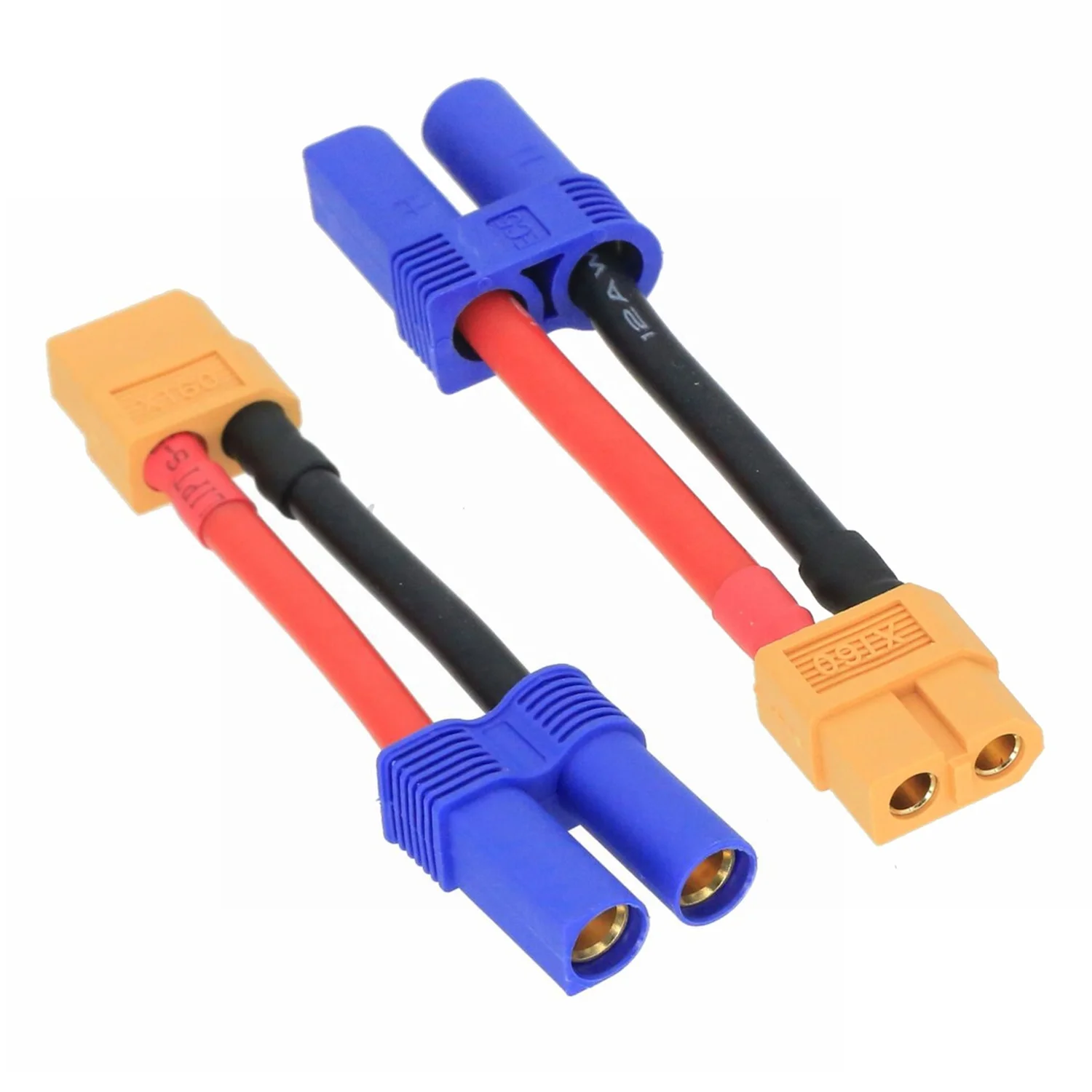 

30PCS Amass XT60 To EC5 Connector Adapter Cable 12AWG 100mm Male Female Conversion For RC Lipo Battery Charger DIY Parts