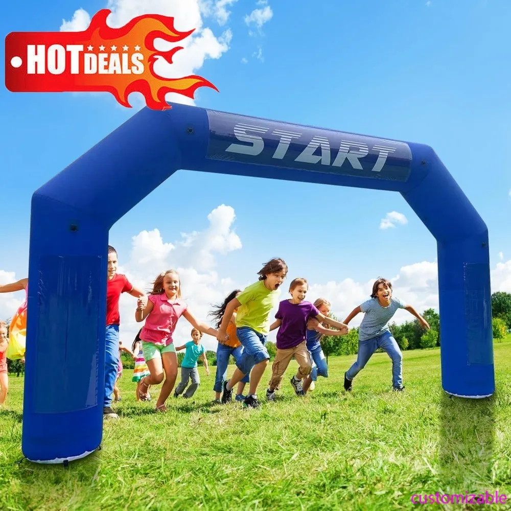 

Hot-20ft Inflatable Arch, Huge Inflatable Archway With Powerful Blower And Start Finish Line Banners For 5K Race, Fundraisers, A