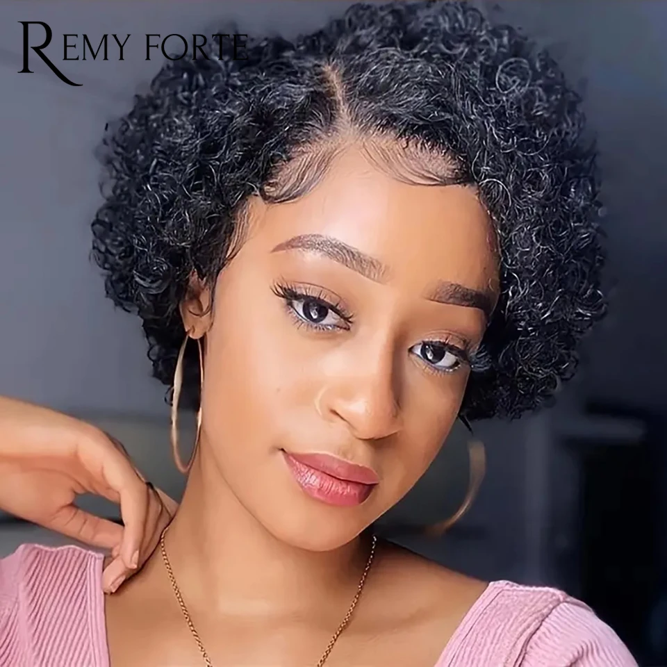 

Pixie Cut Curly Wigs Short Bob Wigs Human Hair Brazilian Hair Glueless Wigs Human Hair 13x5x1 L-Part Lace Front Wigs Human Hair