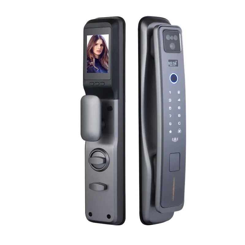 Smart 3D Face Recognition Door Lock com Wi-Fi App, Desbloqueio Remoto, Câmera Peephole, Video Intercom Call, Capture Photo, Dedo Veins