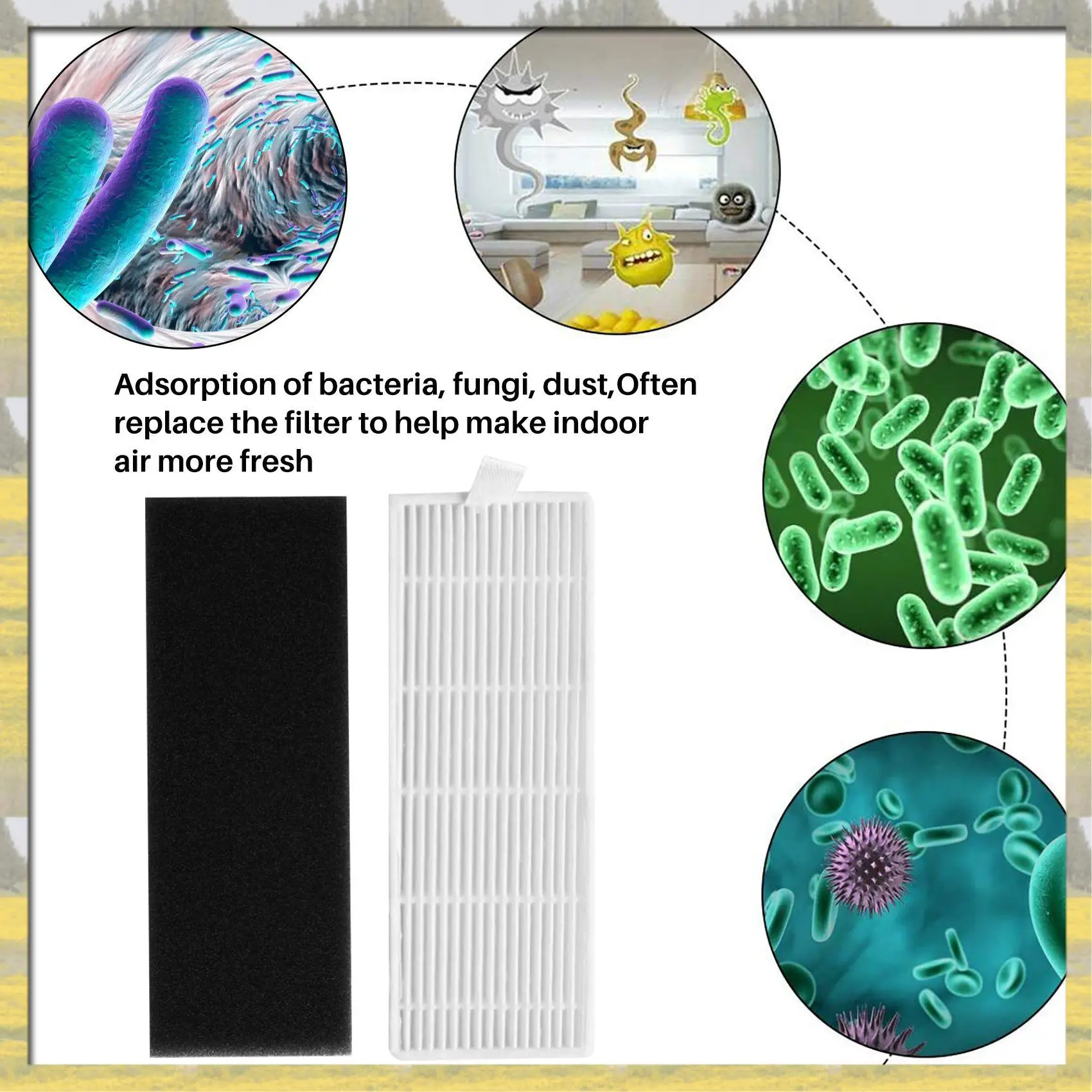 A63P أعلى 20 قطعة/الوحدة فلتر HEPA ومرشحات الإسفنج بدائل ل Ilife A4s A6 A4 A40 مرشح تنظيف الغبار مكنسة كهربائية ملحقات