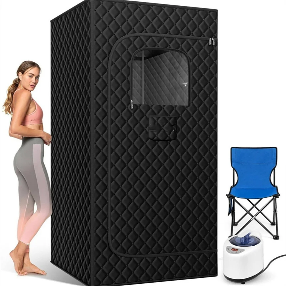 

Portable Steam Sauna for Home Spa Sauna Tent Sauna Box with 1500W 3L Steamer Remote Control Height