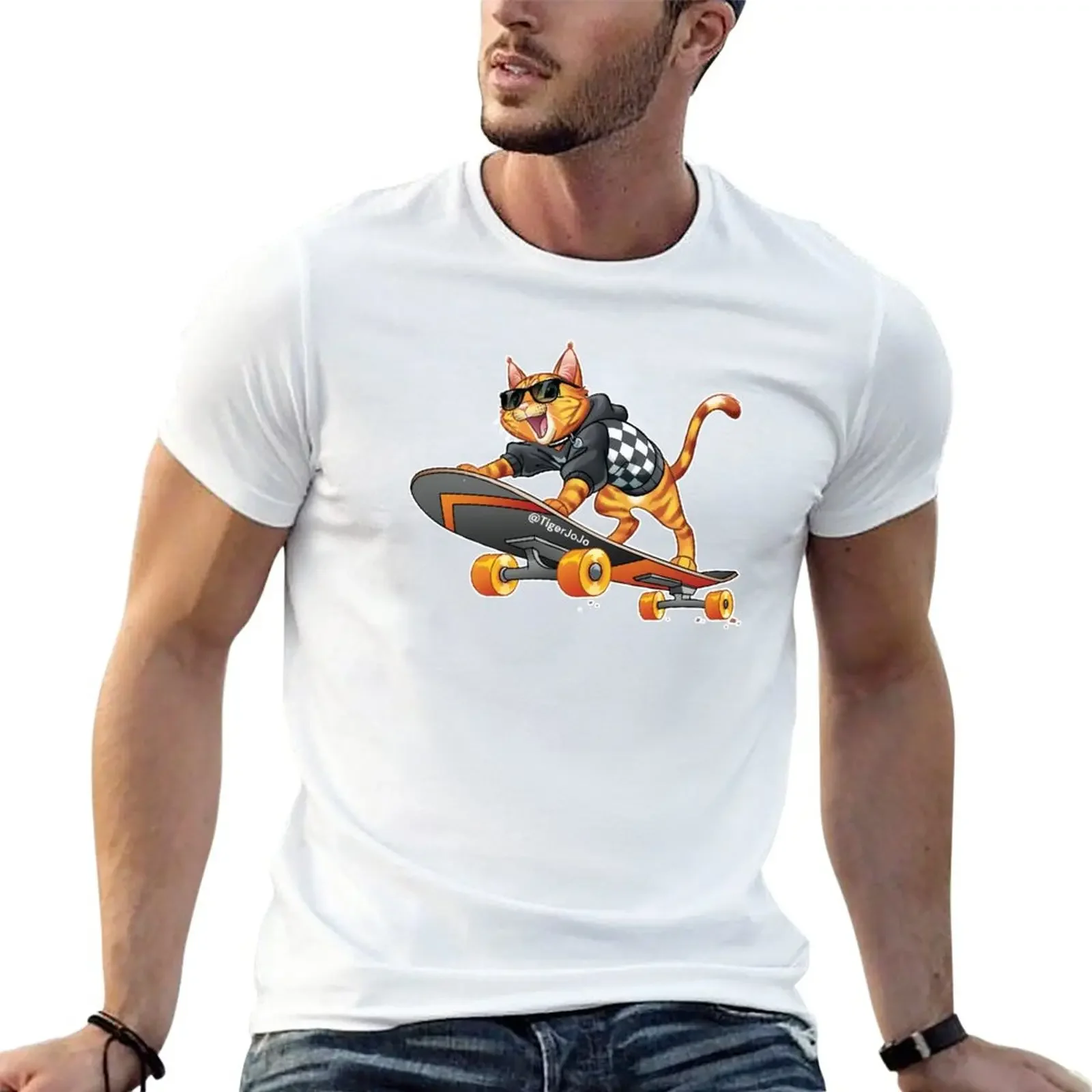 

New Tiger JoJo Skateboard T-Shirt oversized t shirts summer tops sweat shirt black t shirt sweat shirts, men