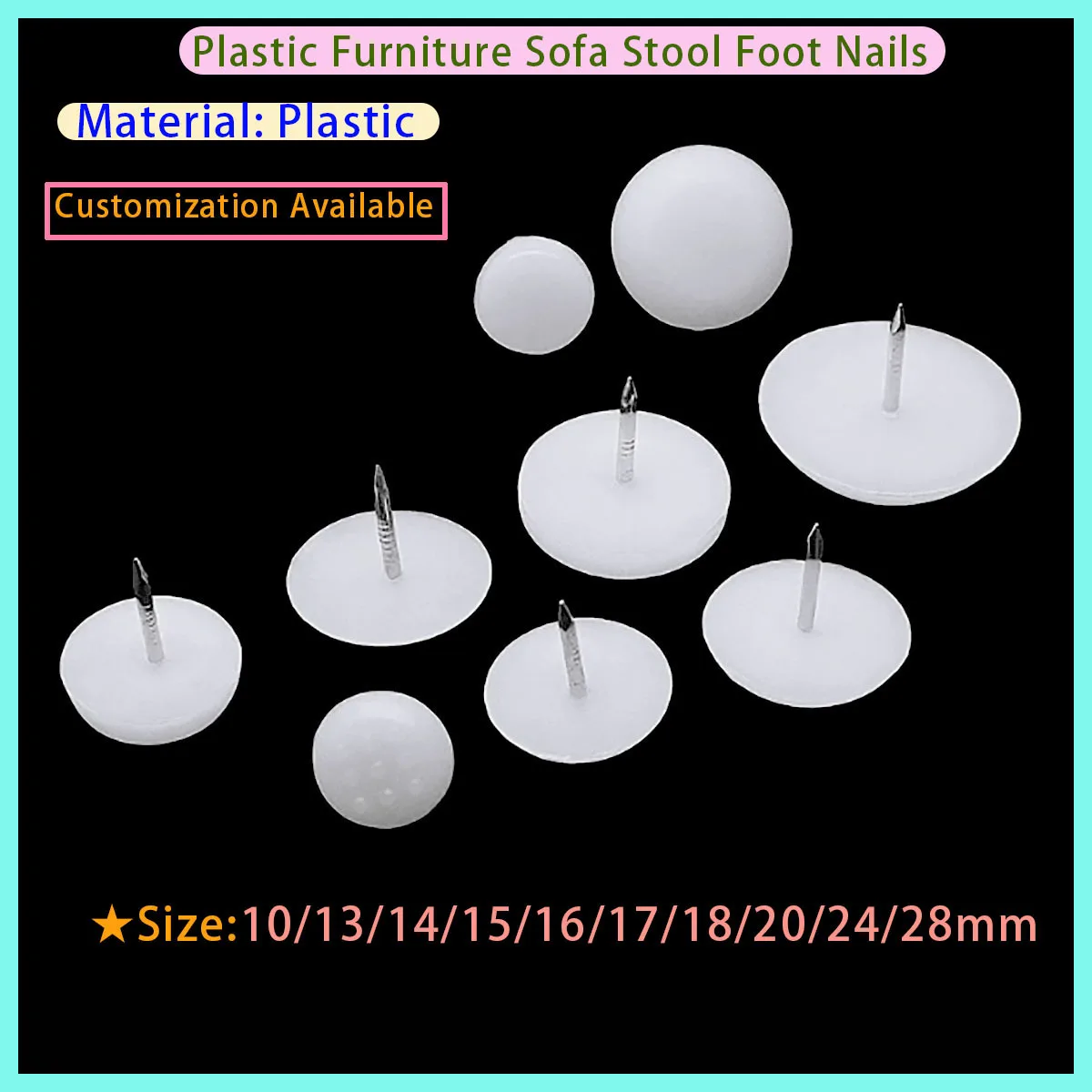 10 13 14 15-30mm Tables, Chairs, Furniture Legs, Bottom Plastic Pads, Sliding Rails, Anti Slip Nails, Floor Protection