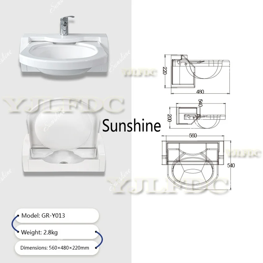 New RV Acrylic Folding Sink With Faucet  Car Wash Basin Bathroom For Boat Caravan Motorhome Camper Camping Car Accessories