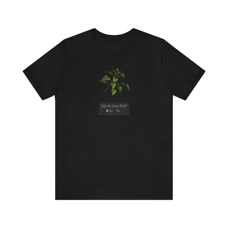 Green Herb Shirt ,Re4 Ps2 , Funny Meme, Gaming Meme, Green Herb Resident E. , Leon, Fanmade Parody