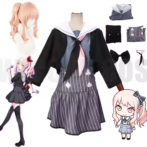 Anime Project Sekai Colorful Stage! feat. Cosplay Akiyama Mizuki Cosplay Costume Wig Lolita Dress Halloween Party Outfit