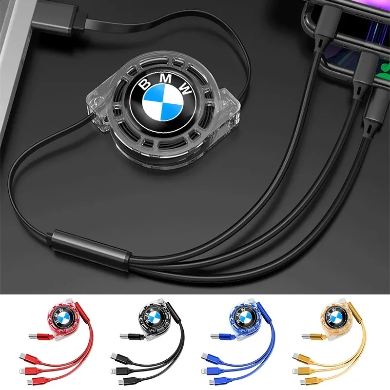 Car Styling 3 In 1 Type C Lightning Micro USB Fast Charging Cable For BMW X1 X2 X3 X5 X4 X6 X7 iX3 F20 F10 F07 E70 E46 E90 E92 E