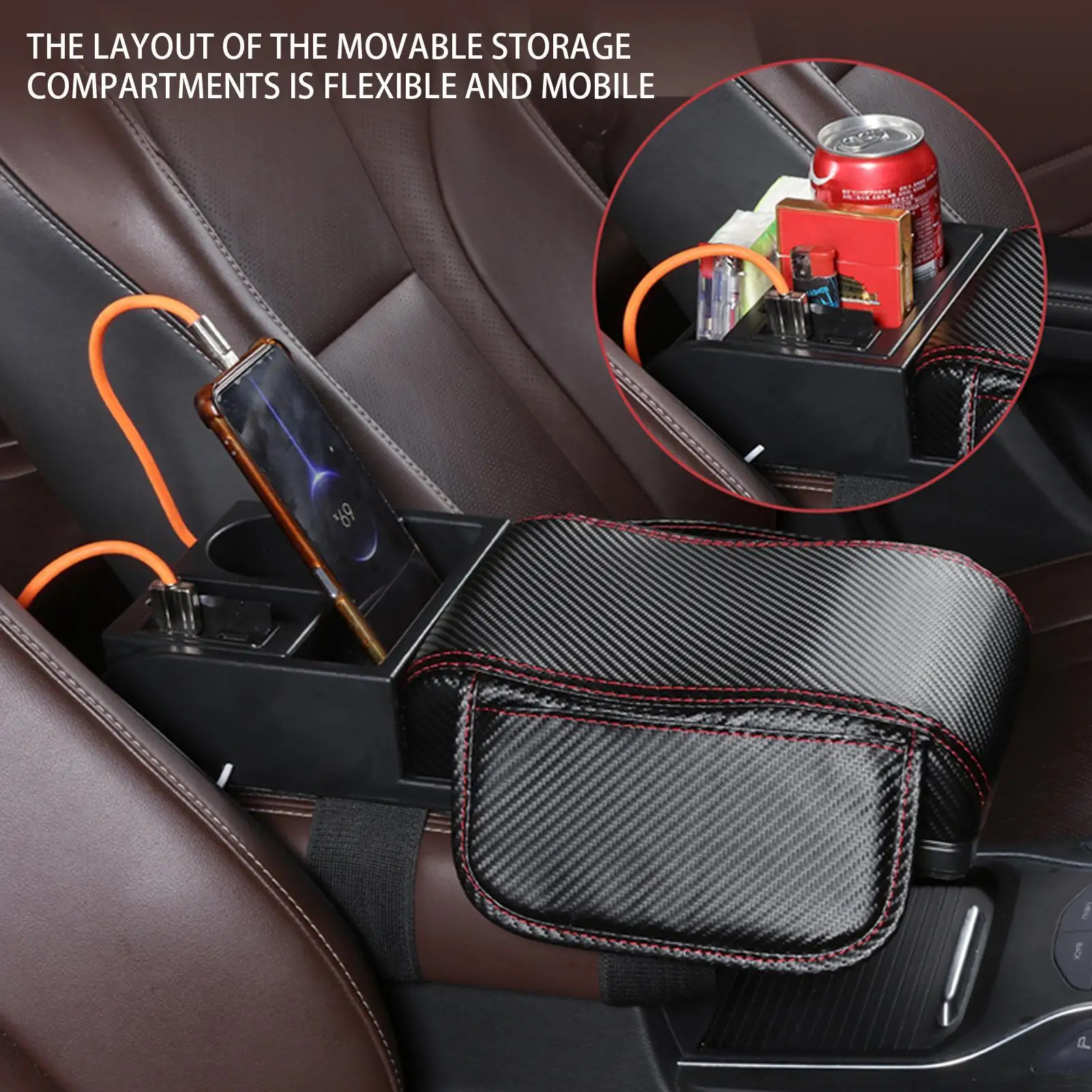 

Подушка на подлокотник автомобиля, подушка-усилитель центральной консоли автомобиля с подстаканником, зарядка через USB, салон автомобиля, подлокотник, коробка, поддержка локтя