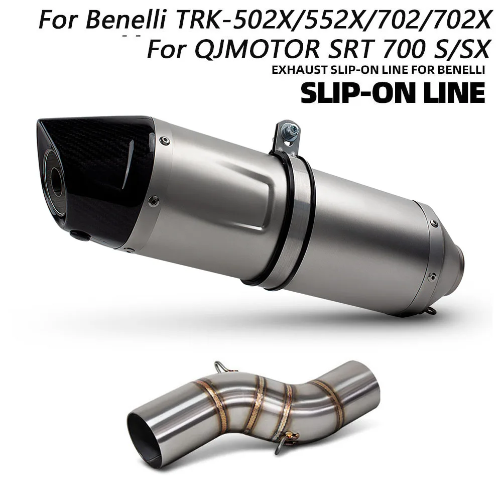 TRK502X Exhaust Muffler For Benelli TRK-502X/552X/702/702X For QJMOTOR SRT700 S/SX Motorcycle Exhausts One EVO Slip-on Tail Pipe