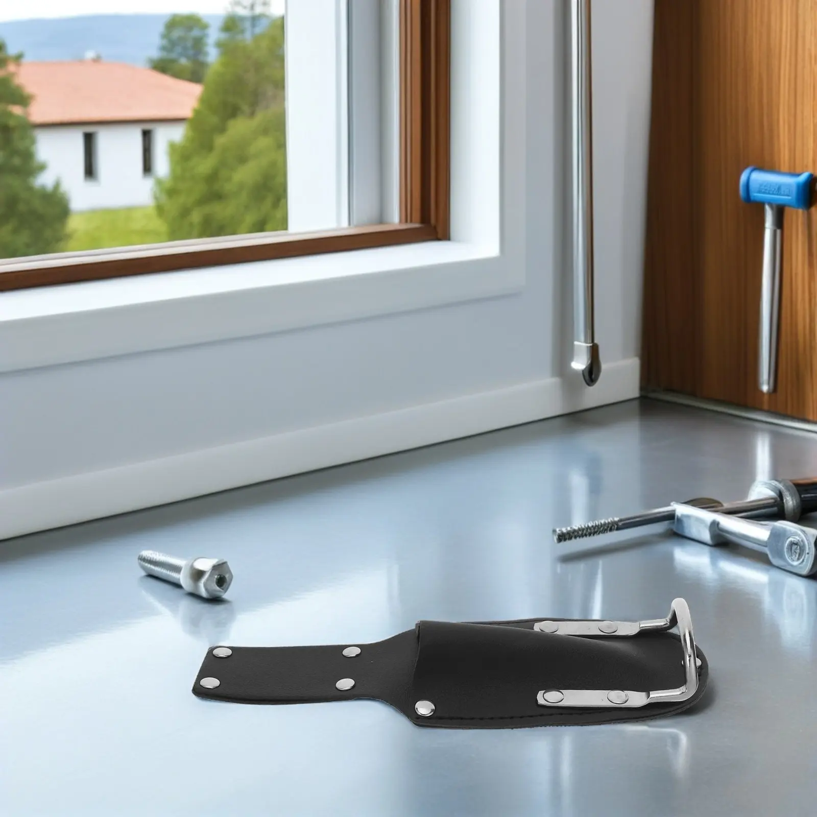 

Многофункциональный чехол для инструментов из ПУ с держателем для молотка и карманом для плоскогубцев, крепление на ремень, для строителей, электриков, плотников, для тяжелых инструментов