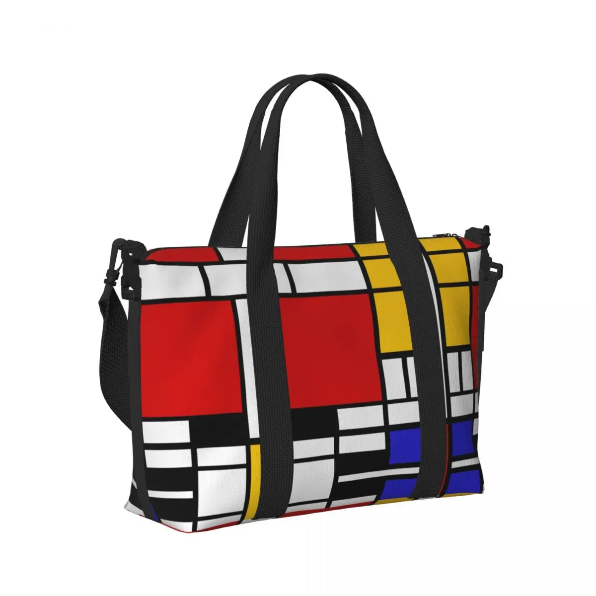 

Piet Mondrian De Stijl Пляжная дорожная сумка Большая вместительная сумка-тоут для тренажерного зала Йога Женская дорожная сумка для покупок