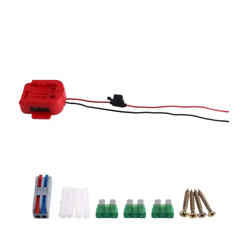 ABJF-USB Type-C Power Wheel Adapter Dock Battery Adapter With 40Amp Fuse For DIY RC For Power Supply