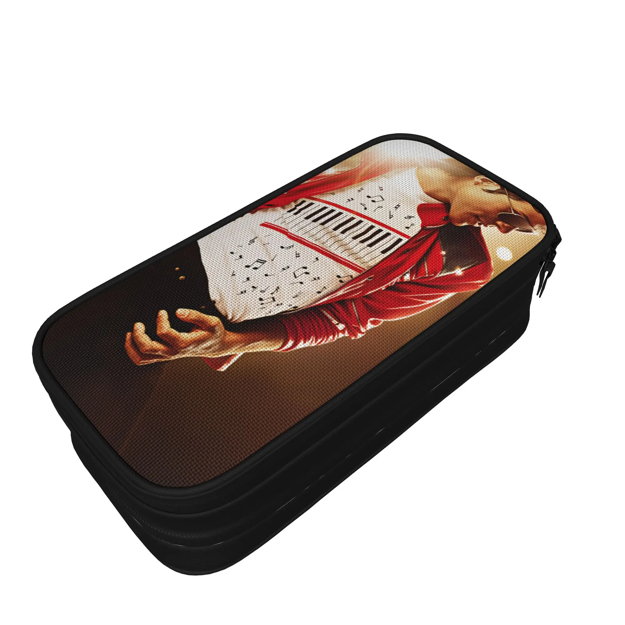 Kawaii Pencil Case Michael Jackson Pencil Pouch  School Pencil Cases Boy Girl Double Layer Printed School Stationery