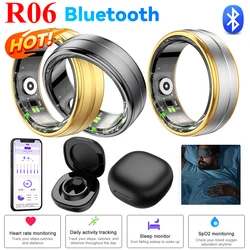 2024 R06 Smart Ring Men Women Heart Rate Blood Oxygen Sleep Health Monitor Sport Activity Fitness Tracker Ring for IOS Android