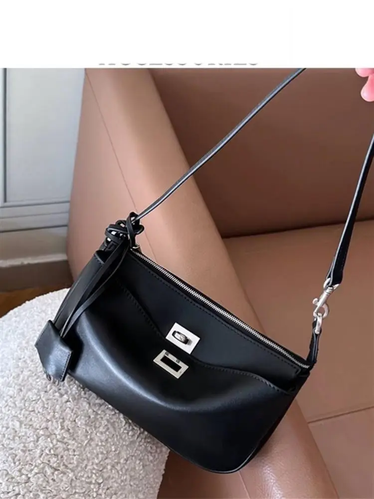 

Lo Bule Soft Leather Square Bag Women's High-End Sensation French Bread Underarm Bag Single oulder Handbag