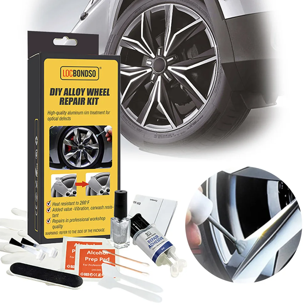 

Aluminum Alloy Car Wheel Repair Cleaning Kit Can Be Washed Car Rim Repair Tool Set Dent Scratch Repair Alloy Rim Accessories