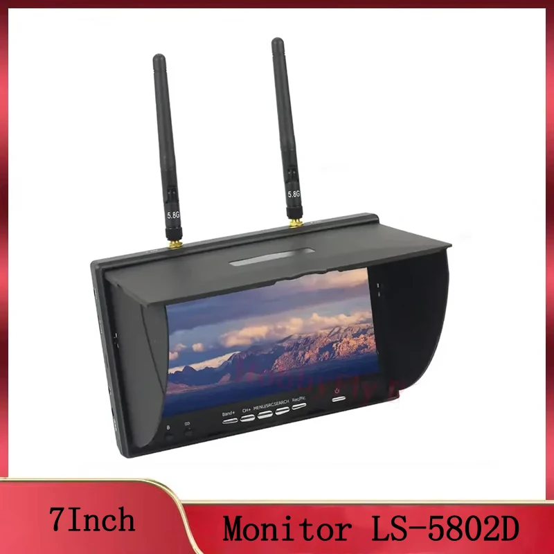 

5.8G FPV DVR LS5802D 7 Inch Monitor LCD Screen 5802D Build-in Dual Receiver and Battery 800*480 For RC FPV Drone Quadcopter