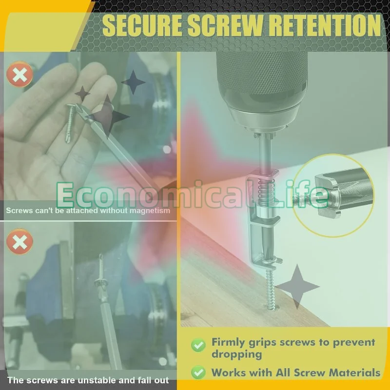 1PC Universal Anti-Drop Screwdriver Bit Spring-Loaded Screw Holder Bit Wear Resist Screw Retaining For Electricians Mechanics