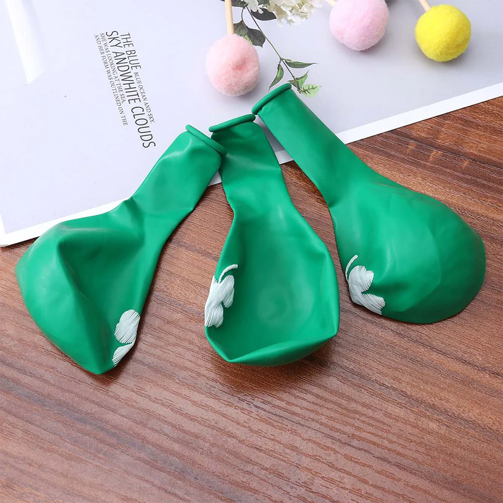 

20 Pcs Patricks Day Accessories Clover Balloon Green Balloons Party Decoration