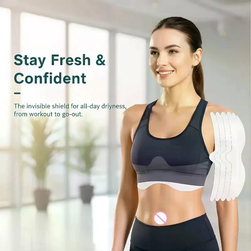 5 pcs Self-adhesive Soft Chest Tummy Liners For Women Girls Sweat Absorber Pads Stickers Under Bra Belly Sweat Liners Band Pads