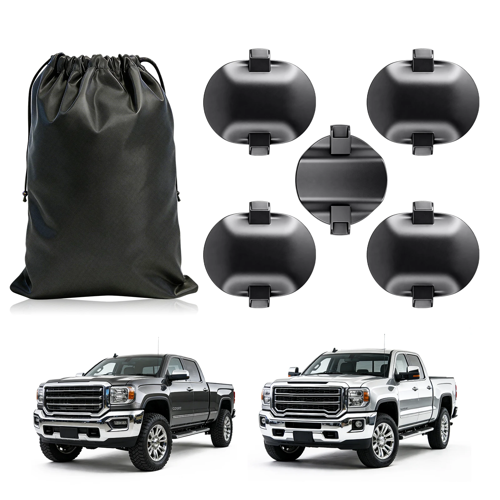 

Комплект заглушек для гнезда прицепа с сумкой для хранения для GMC Sierra и Chevrolet Silverado 2500HD 3500HD 2020-2026 годов, система Puck, Gooseneck