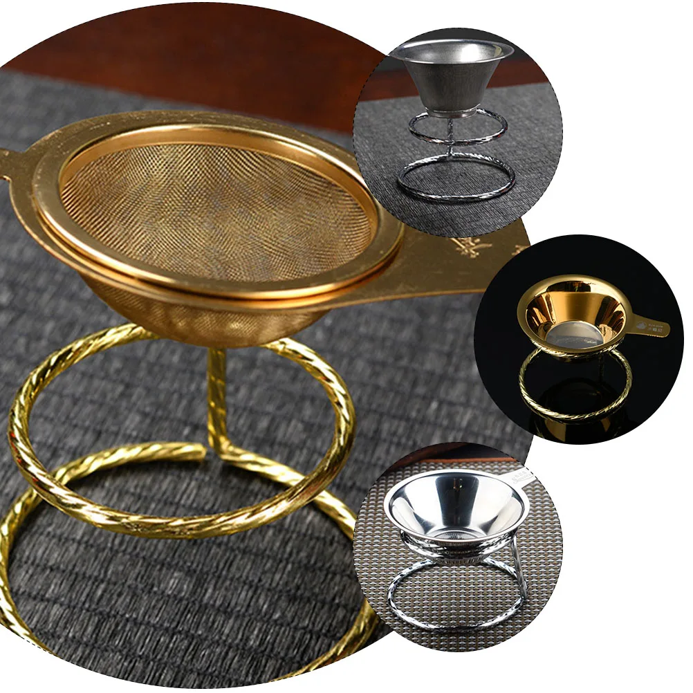 2 Pcs Stainless Steel Tea Filter Holder for Leak Proof Infuser Stand Elegant Essential Tool Great Gift Family