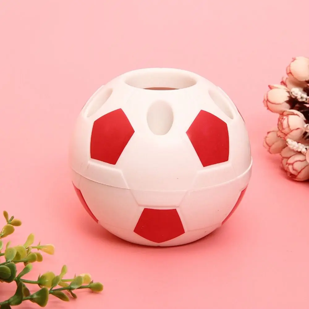 New Design Table Ornament Desktop Storage Cartoon Football Pen Holder Pen Rack Pencil Toothbrush Holders Soccer Shape Tool