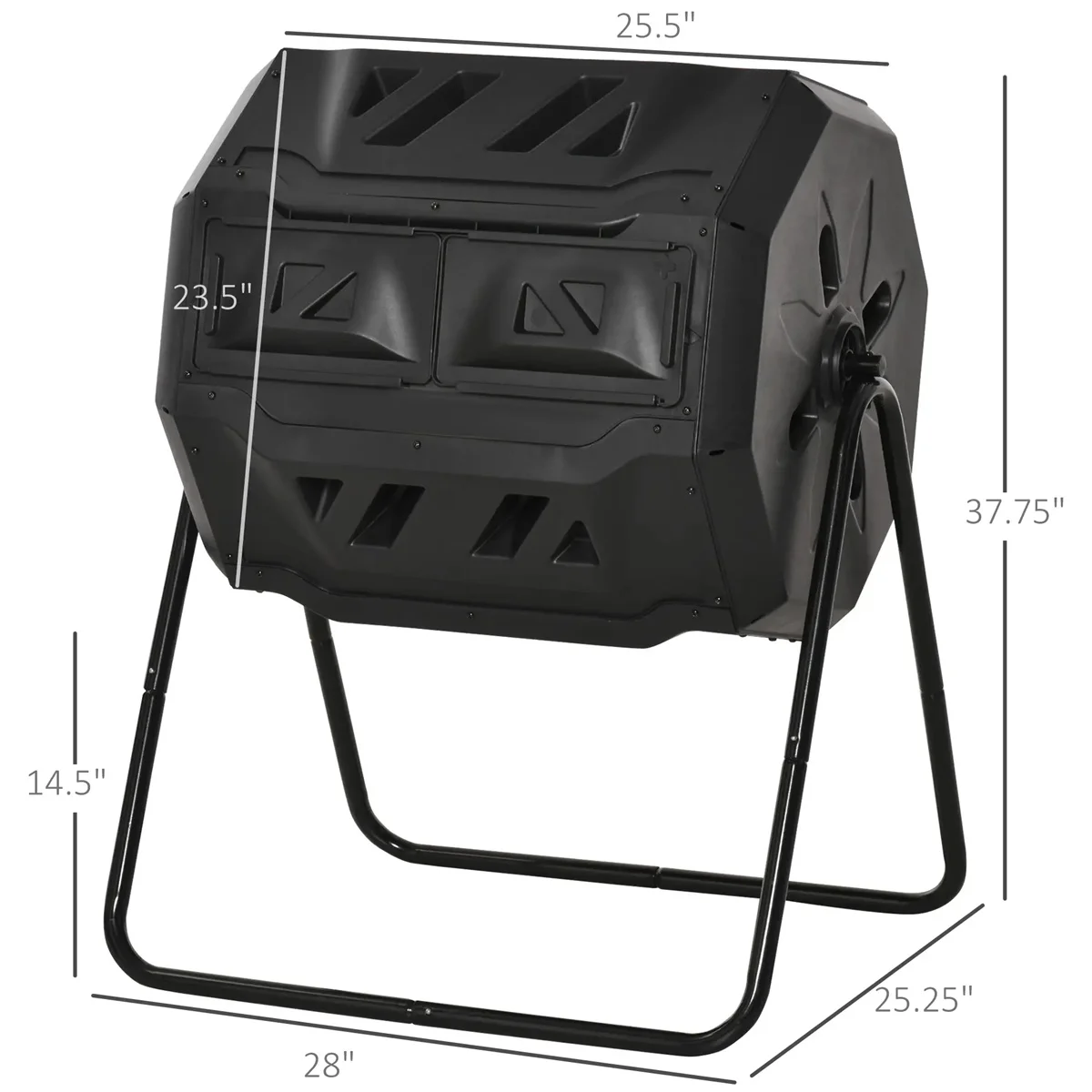 Outdoor Furniture Black Tumbling Outdoor Compound Fertilizer Drum 162L