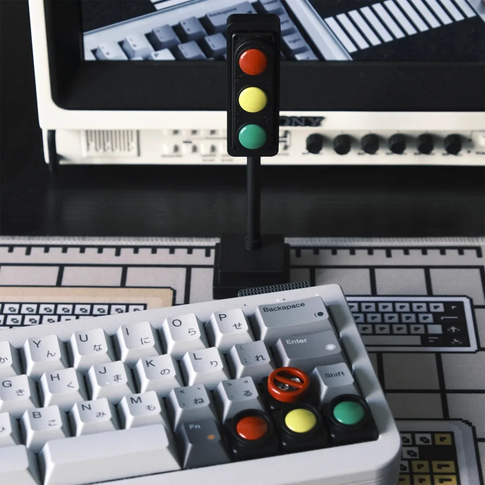 Verkehrslichter Thema Metall Tastenkappen Custom Retro Pink Cherry R4 ESC 1U Tastenkappen für mechanische Tastatur Spielzubehör Geschenk