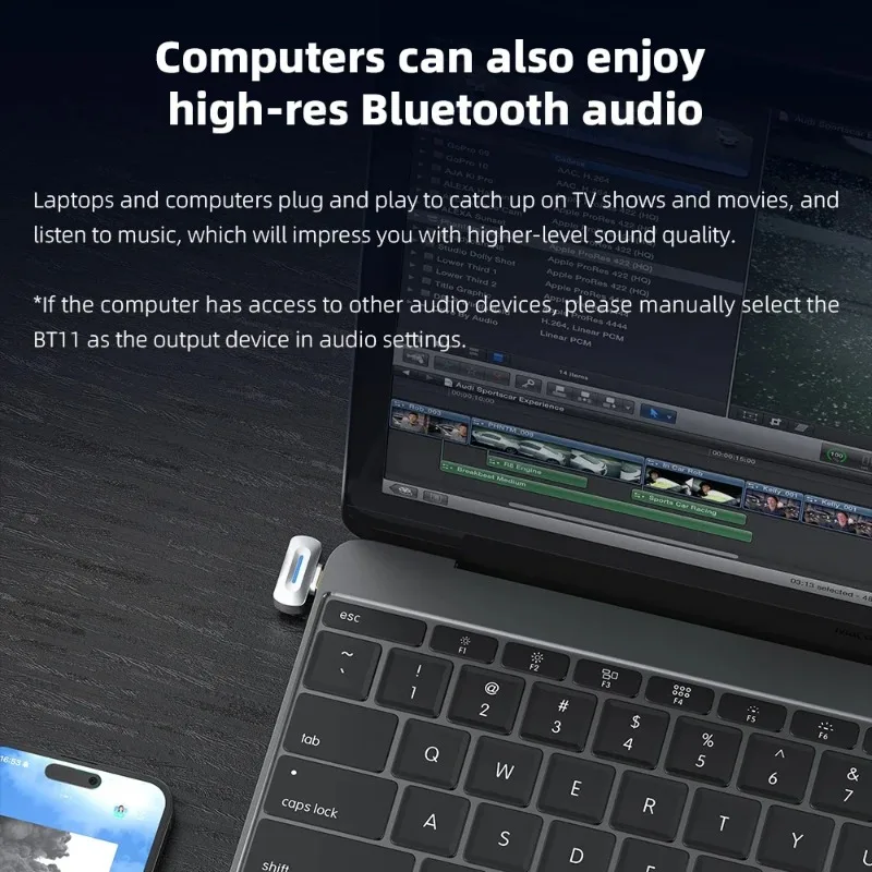 جهاز إرسال FiiO BT11 Type-C بلوتوث 5.4 للهاتف المحمول/مشغل الألعاب إلى سماعة الرأس اللاسلكية تدعم LDAC/AptX التكيف/الزمنخفض #3