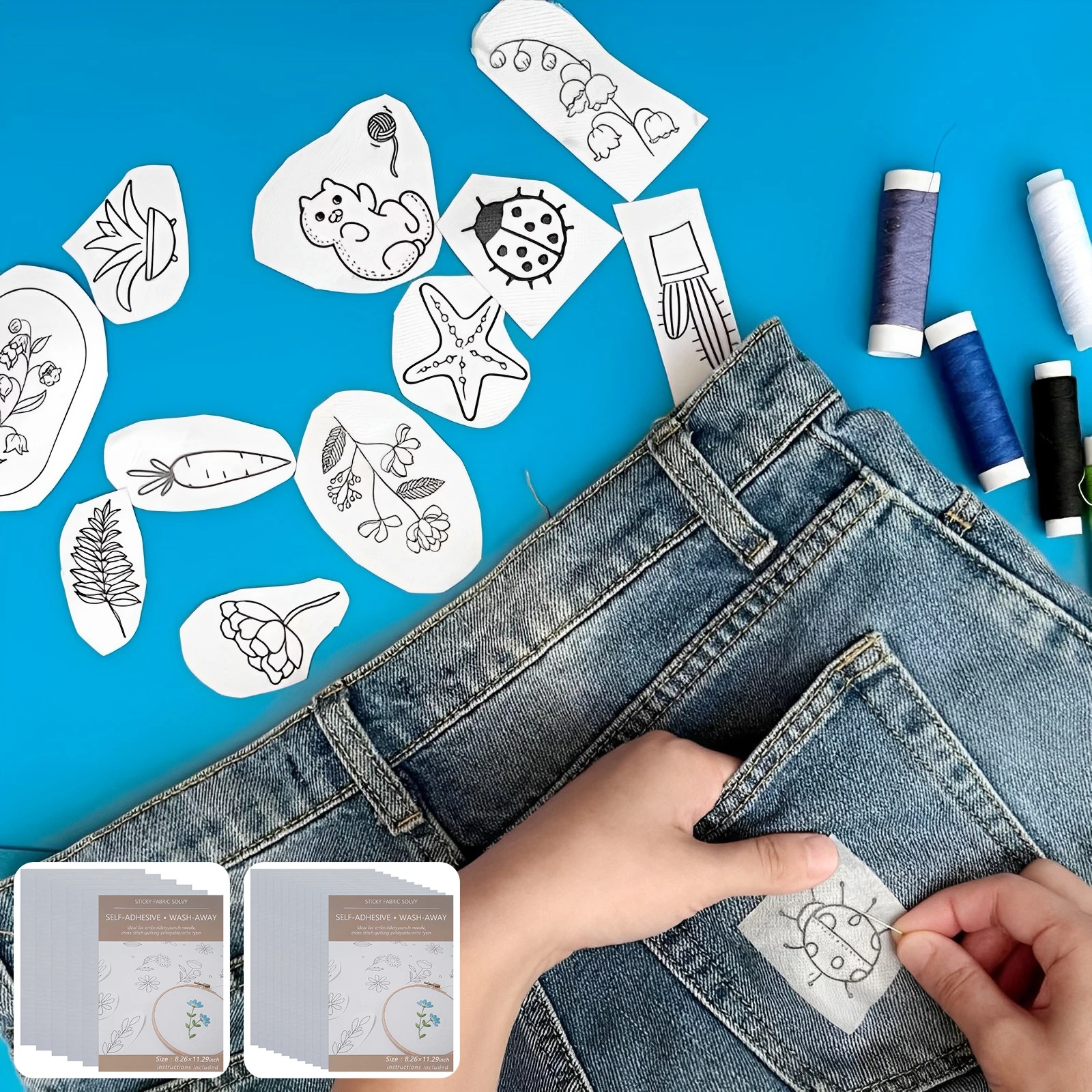 

5/10Pcs Sticky Water Soluble Embroidery Stabilizer Self Adhesive Wash Away Stabilizer Printable Paper Stabilizer for Embroidery