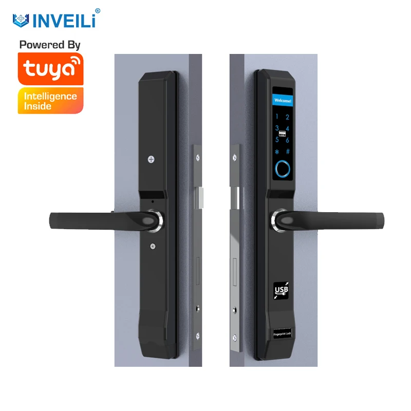 Tuya wifi intelligent keypad fingerprint electronic password digital biometric security code fingerprint smart door lock