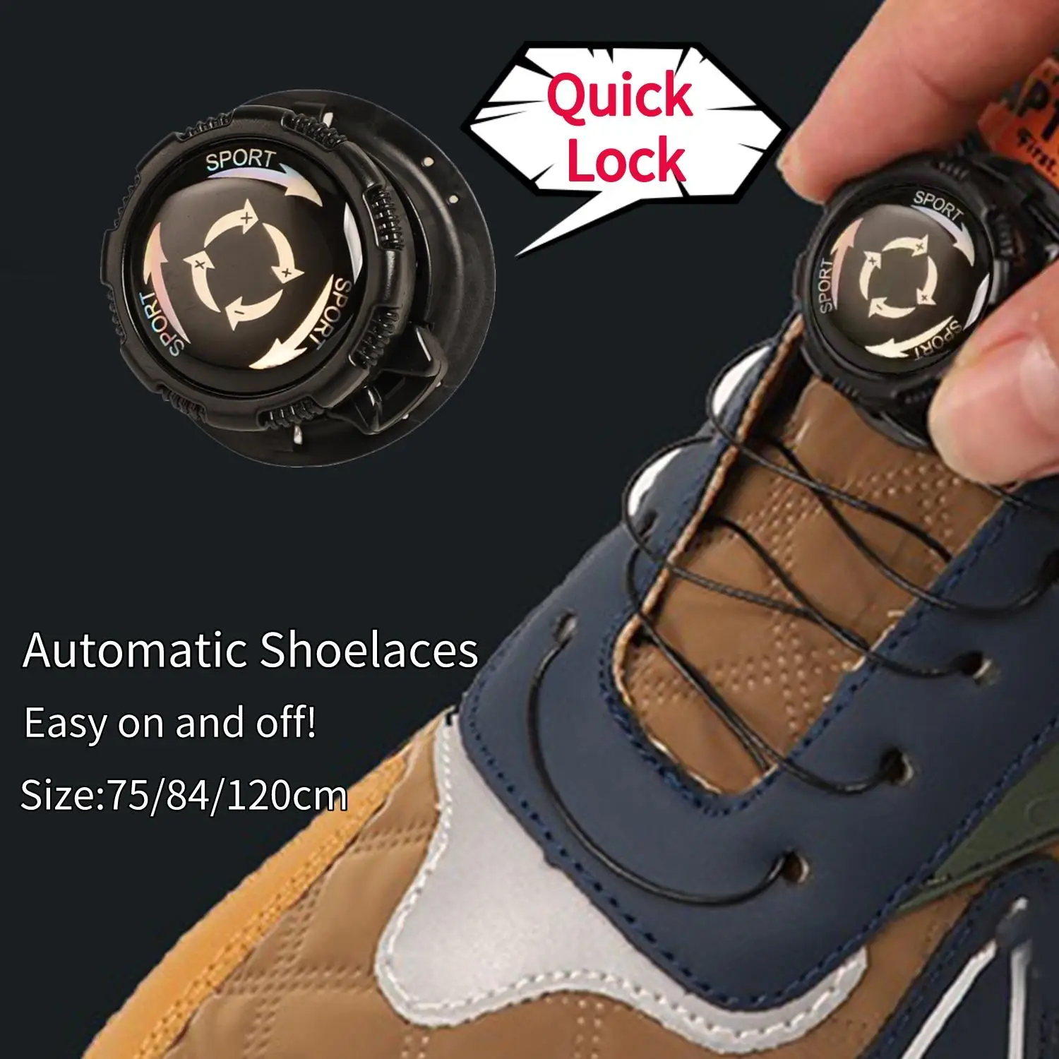 1Pair Large Swivel Buckle Laces Without ties Quality Boots Automatic Shoelaces Adult Kids No Tie Shoe laces Shoe Accessories NEW