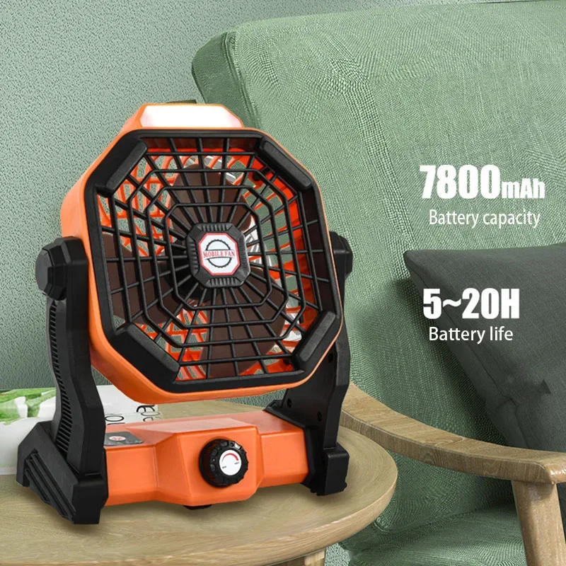 X20 Outdoor Camping Lighting Fan Multi-function Stepless Speed Regulation USB Smart Charging Portable Desktop Fan Dormitory Home