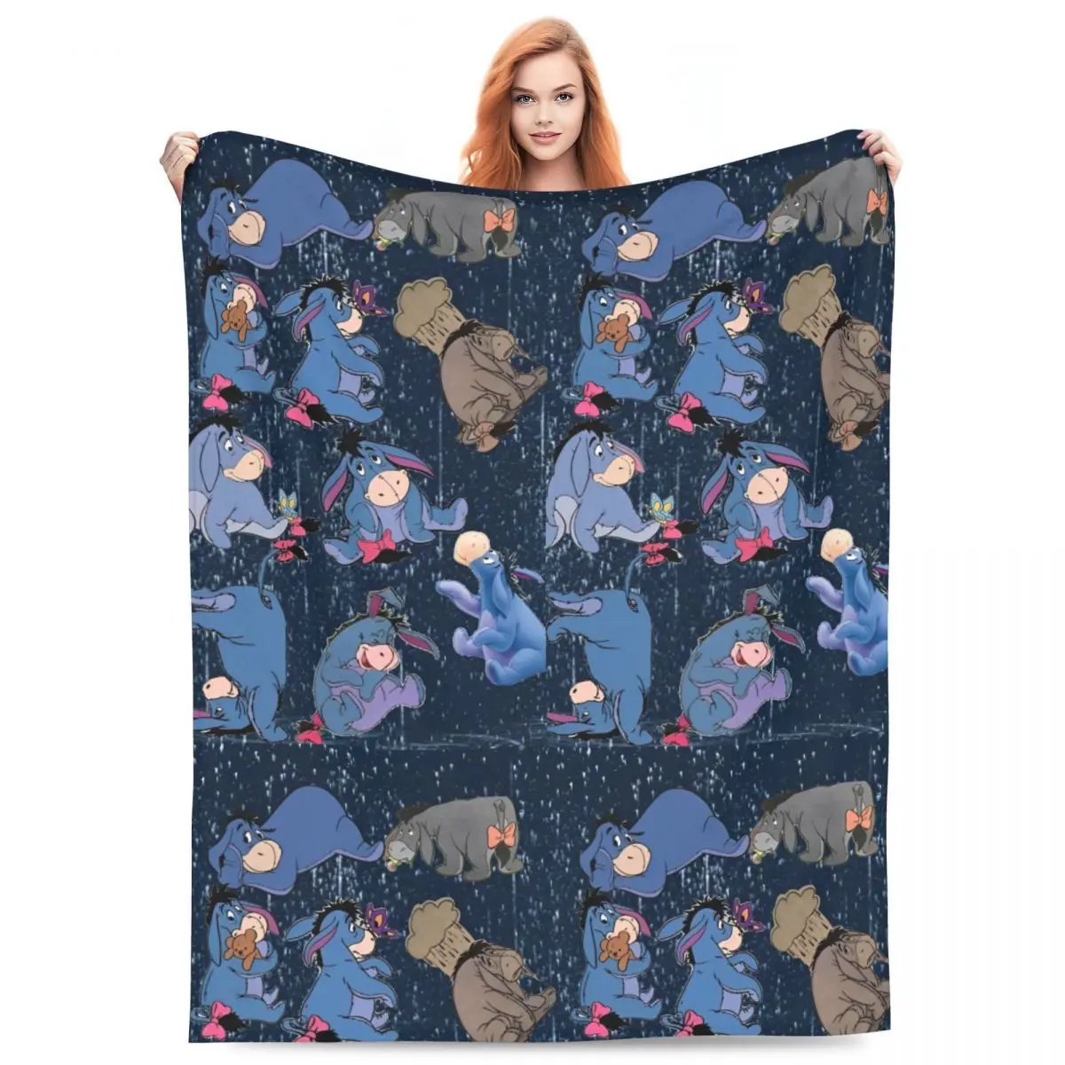 Eeyore Collages Blanket Eeyore Collages Soft Funny Plush Throw Blanket For Outdoor Camping Flannel Bedspread Bed Cover