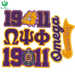 1911 Number Chenille Omega Psi Phi Fraternity Men of Greek Iron on Embroidery Patches for Hoodie