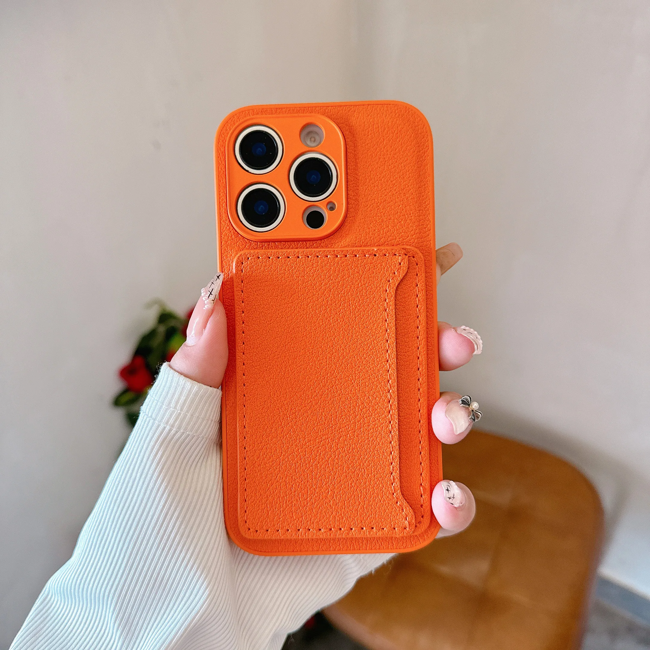 

Leather Card Packet Wallet Phone Case For Iphone 16 15 14 13 12 Mini 11 Pro Xr X Xs Max 8 7 Plus Camera Protection Cover Funda