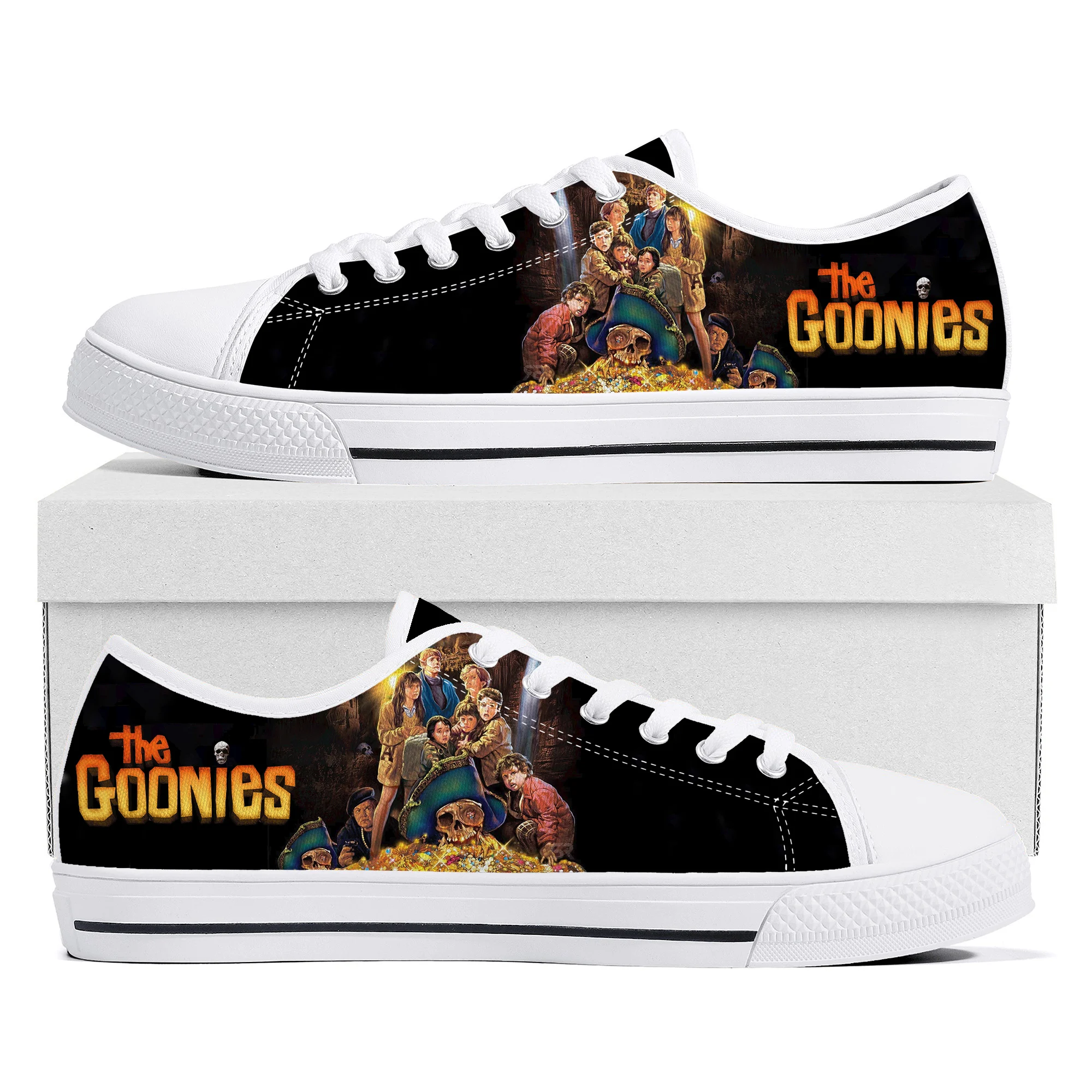 The Goonies Movie Low Top Sneakers Mens Womens Teenager Canvas High Quality Sneaker Casual Custom Made Shoes Customize DIY Shoe