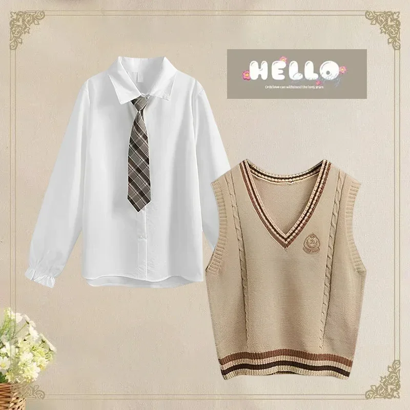 

Jk School Uniform for Girls Japanese Style Sweater Autumn and Winter Cotton Knitted Sweater Cardigan Multicolor COS Women's Wear