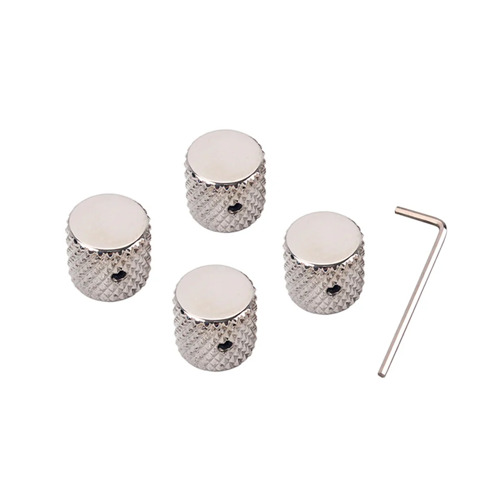 

4 Pcs Big Flower Electric Bass Guitar Parts Volume Knobs Aluminum Alloy Control