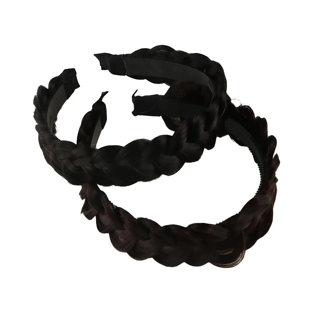 Fasion Wide Wig Twist Headbands Head Wrap Handmade Fishbone Braids Hairbands Styling Hair Hoop Retro Head Hoop Gift