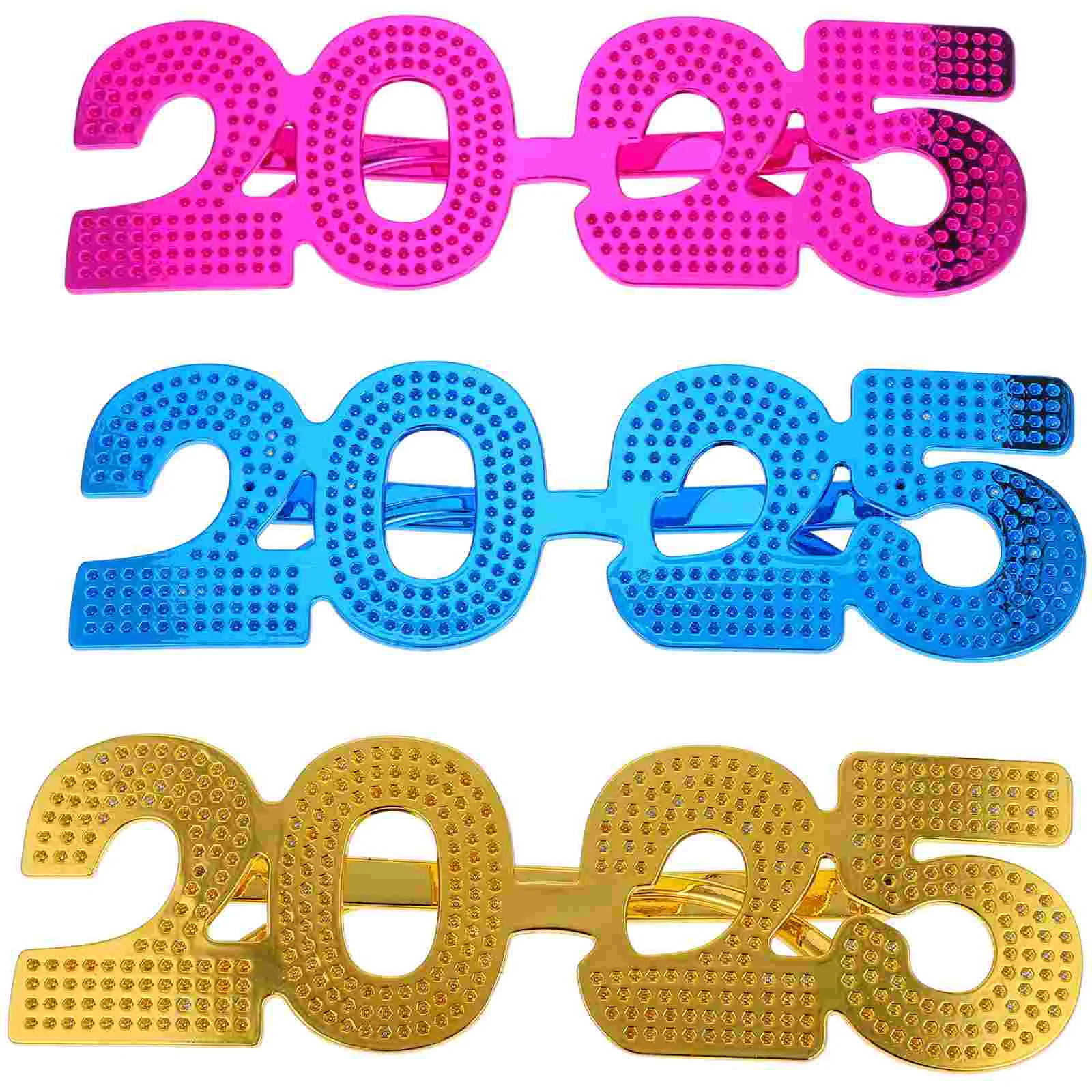 

3Pcs New Year Theme Eyeglasses Novelty 2025 Molding Party Glasses Photo Booth Props New Year Celebration Number Eyeglasses