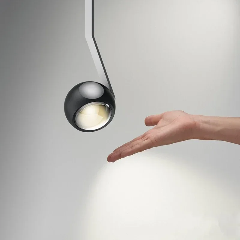 TechHPModern Designer LED Pendant Lamp Living Room Bedroom Bedside Raised Lowered Rotating Round