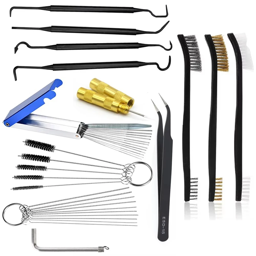 Carburetor Carbon Dirt Jet Remove Airbrush Cleaning Needles Brushes Cleaner Tools for Automobile Motorcycle ATV Carb Chainsaw