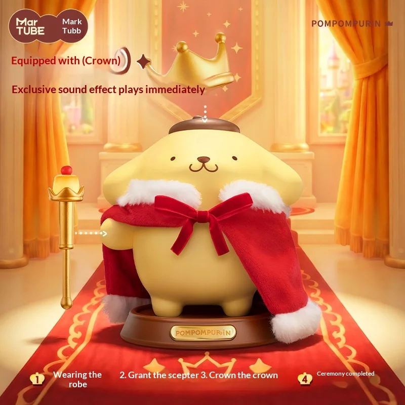 Martube 2026 New Pom Pom Purin King Series Bluetooth Speaker Figurines Cute Pompompurin Audio Toy Desktop Ornament Birthday Gift view 2