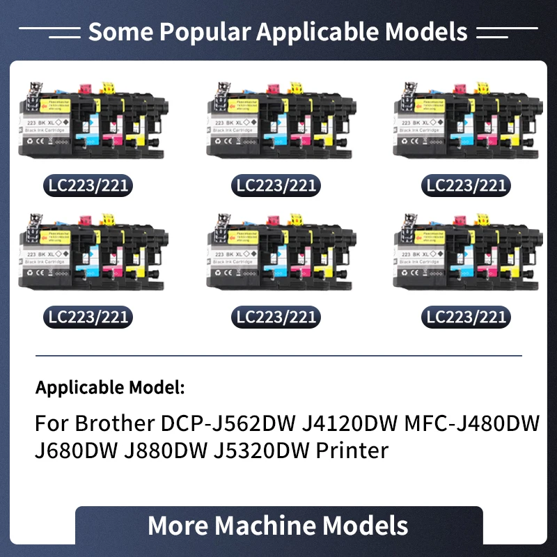 LC223 LC221 LC 223 Color Compatible Ink Cartridge With Chip For Brother MFC-J4420DW/J4620DW/J4625DW/J480DW/J680DW/J880DW Printer